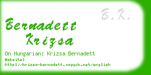 bernadett krizsa business card